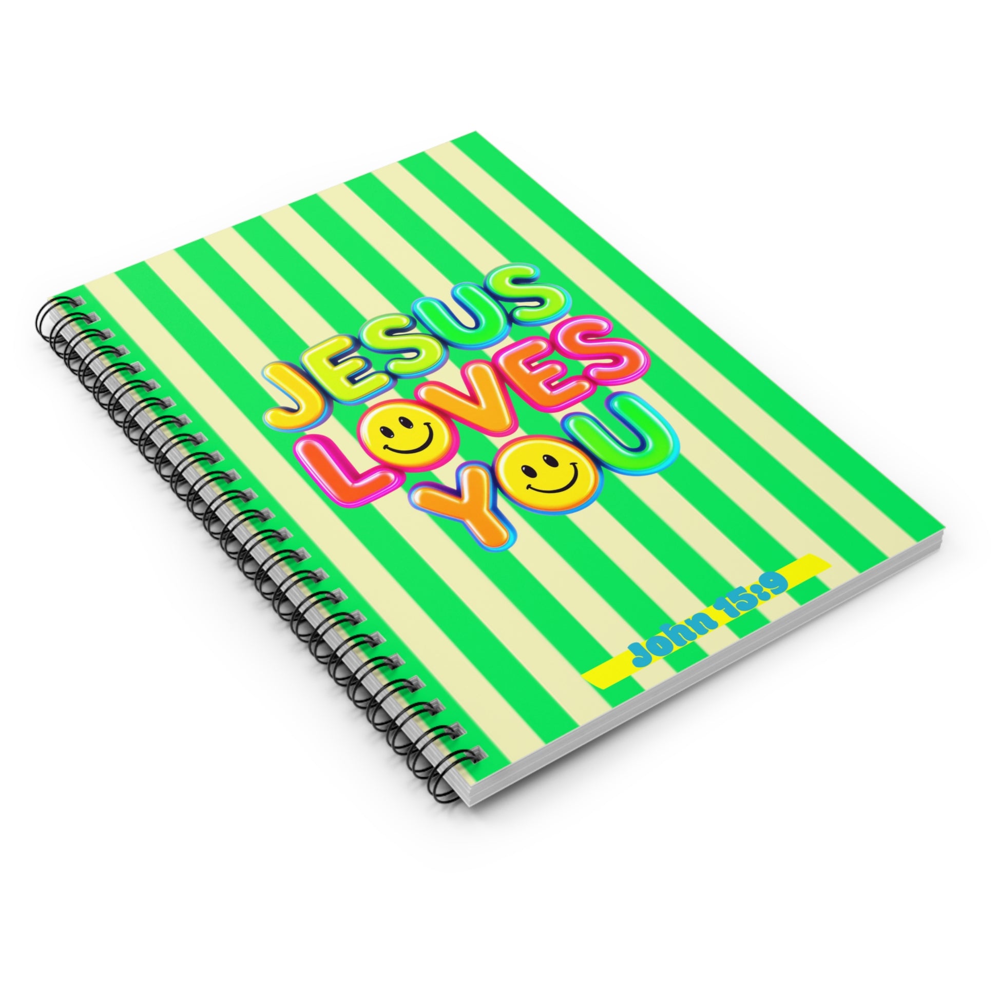 Spiral Notebook - Ruled Line with 'Jesus Loves You' Design