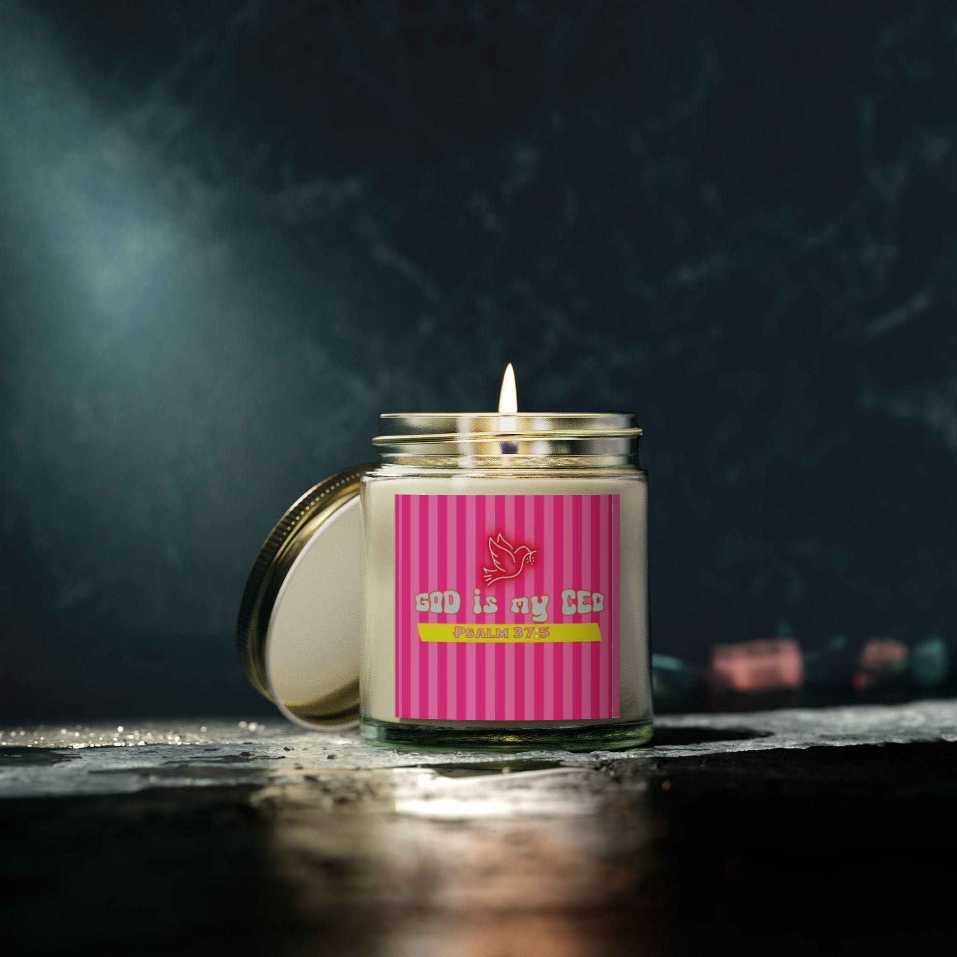Coconut Apricot Wax Candle, God is my CEO