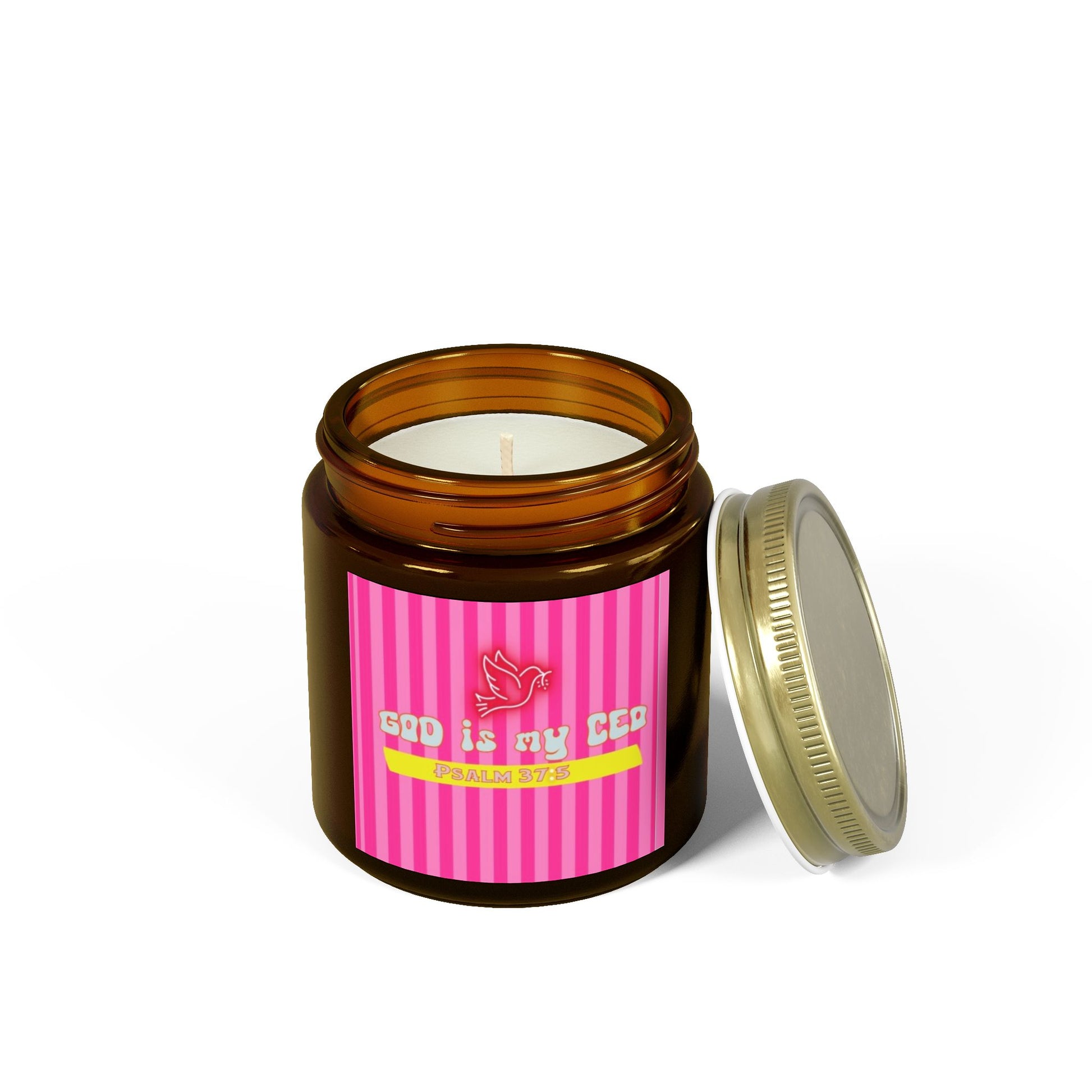Coconut Apricot Wax Candle, God is my CEO
