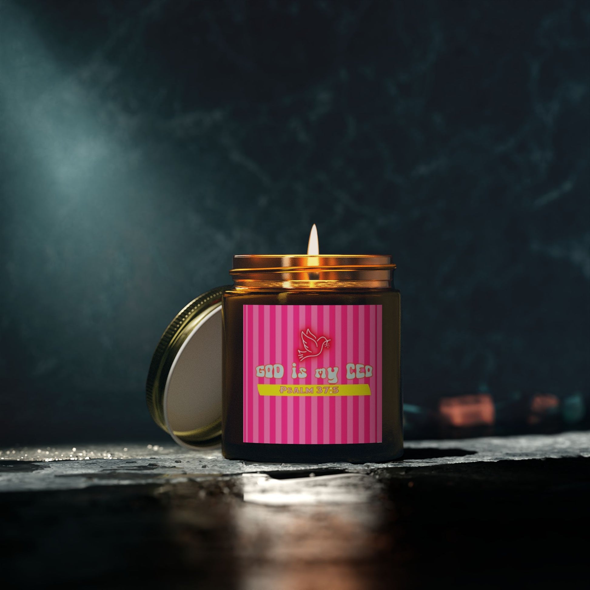 Coconut Apricot Wax Candle, God is my CEO