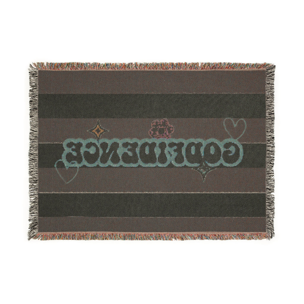 Woven Blanket with 'GODFIDENCE' Design