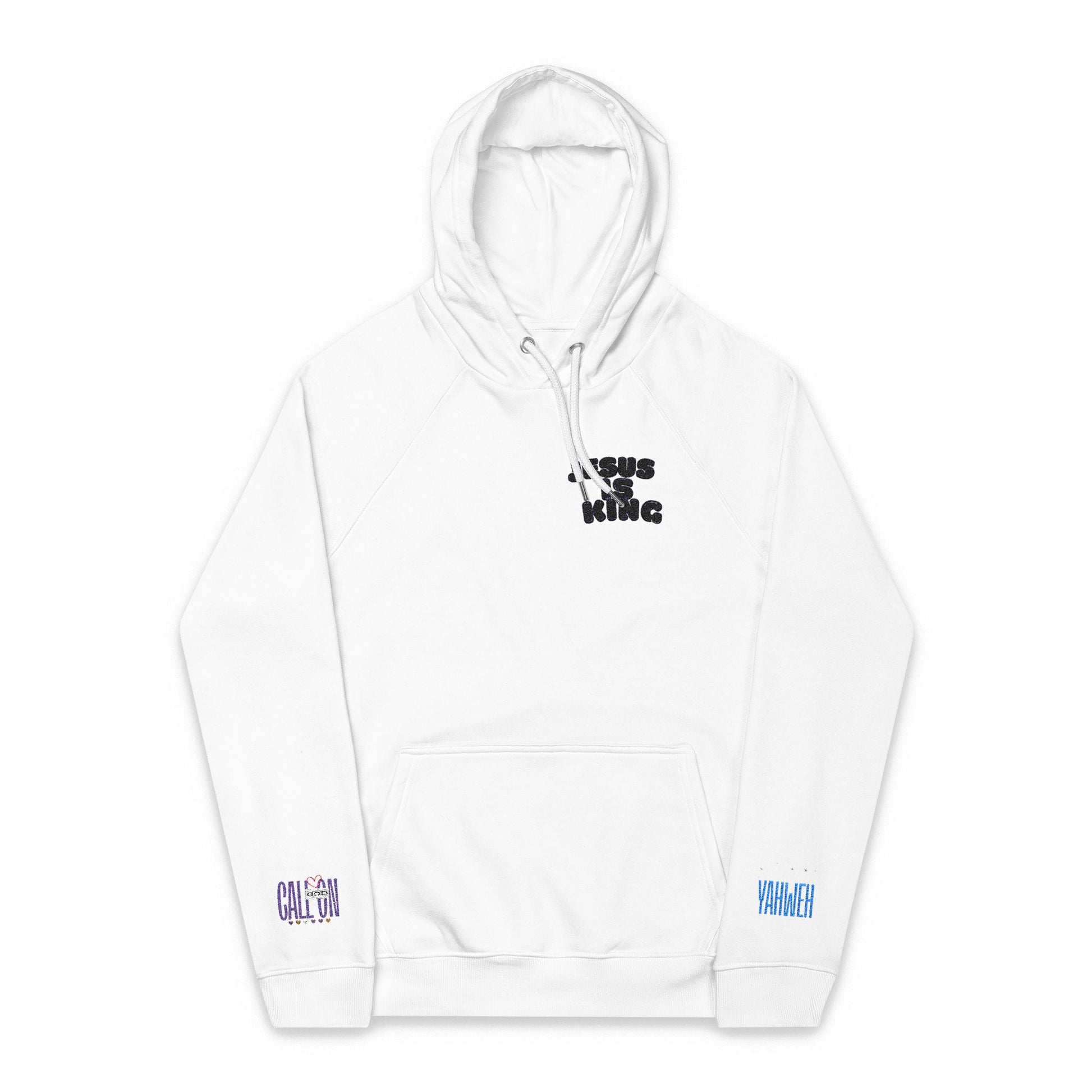 Embroidered Jesus is King Unisex Raglan Hoodie