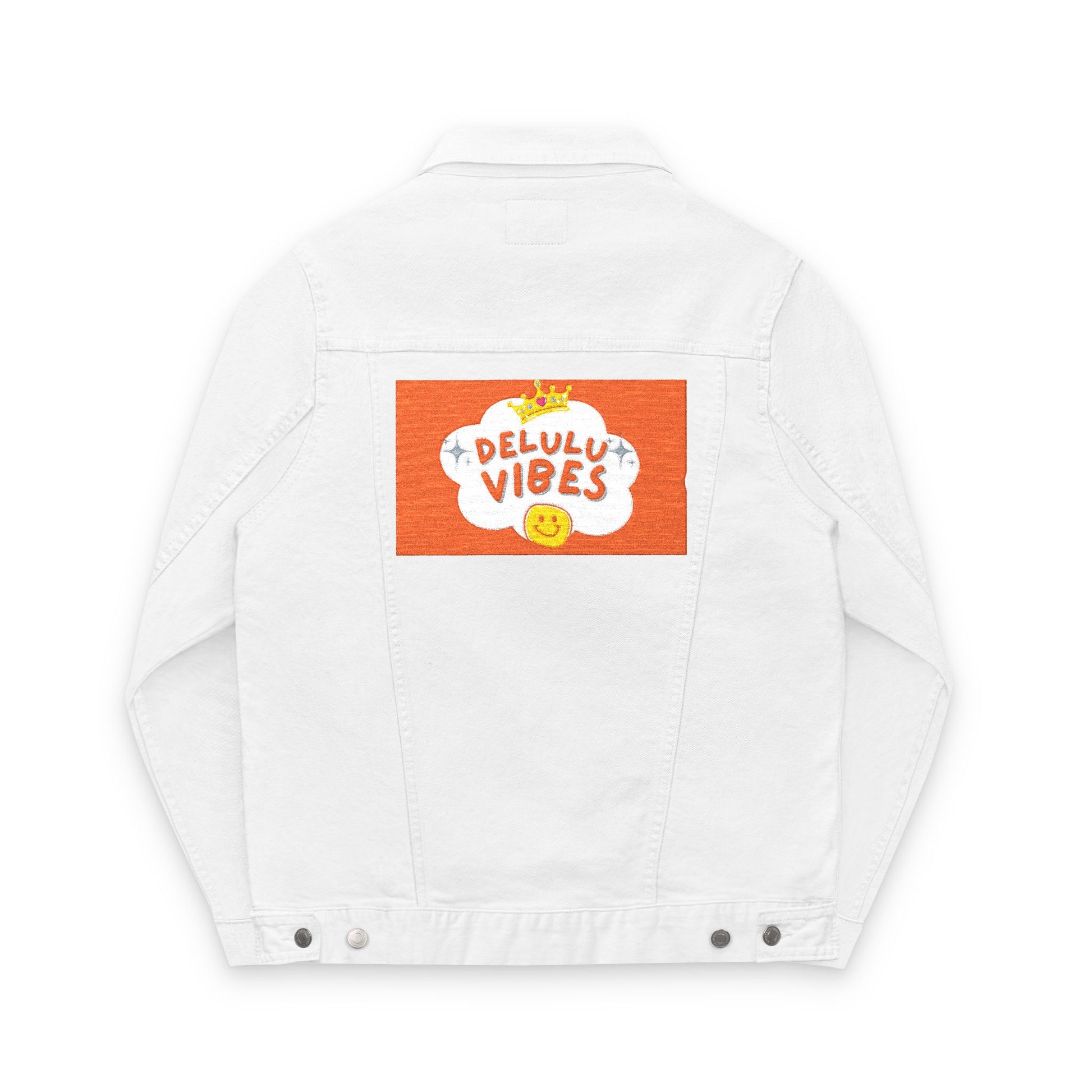 Unisex Denim Jacket (Embroidered with dELULU vIbEs in GOD)
