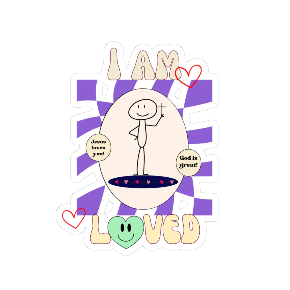 Sticker Set - 'I AM LOVED' Positive Affirmation Kiss-Cut Stickers