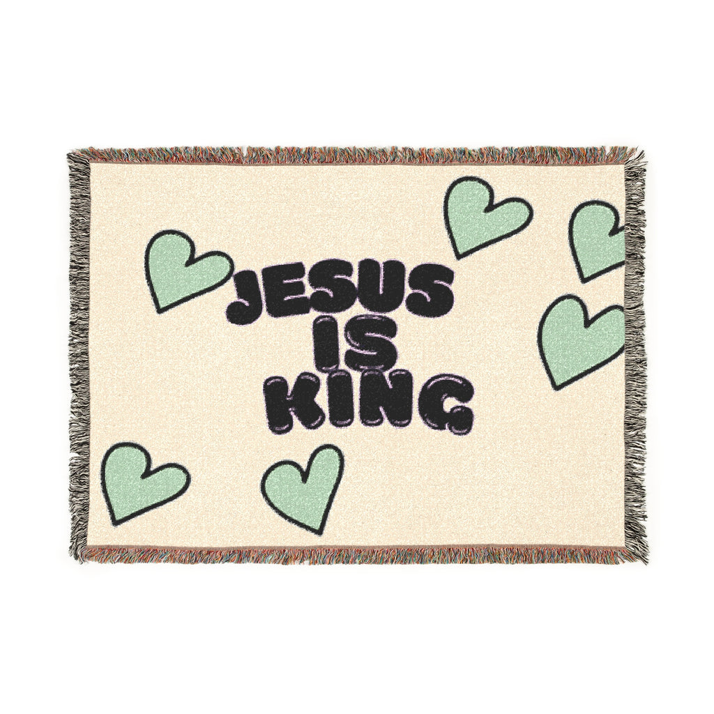 Woven Blanket - JESUS IS KING Eco Friendly Blanket