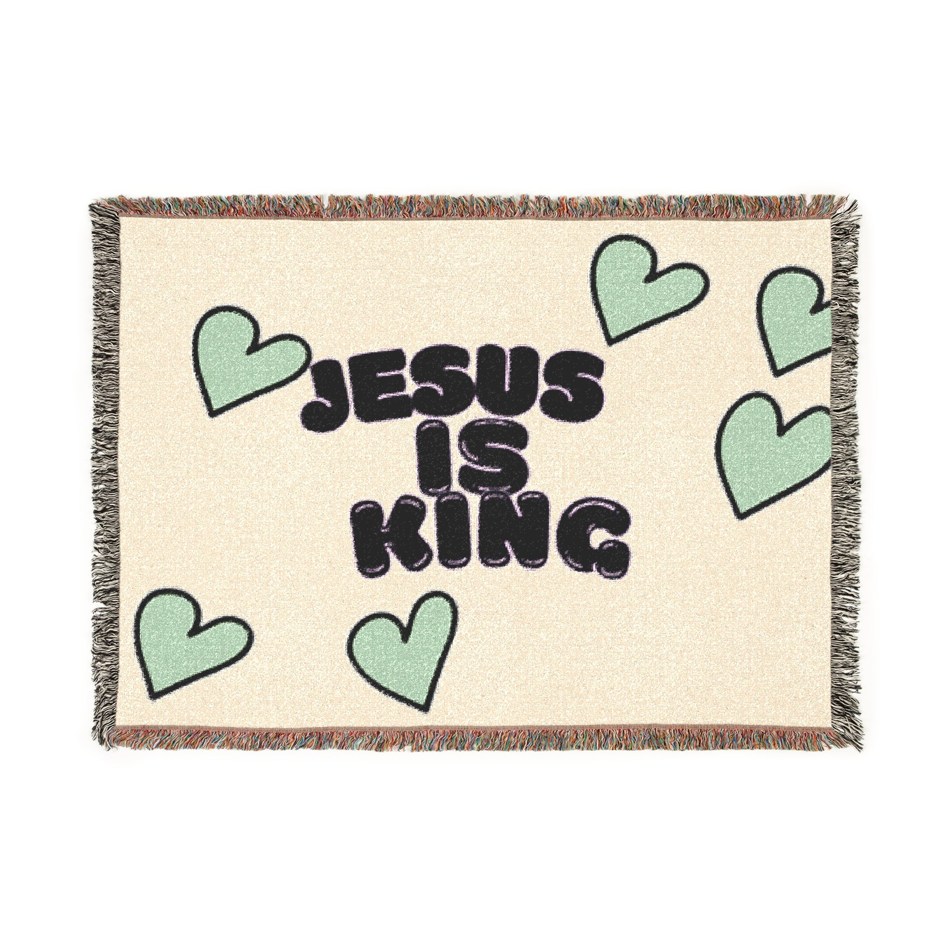 Woven Blanket - JESUS IS KING Eco Friendly Blanket