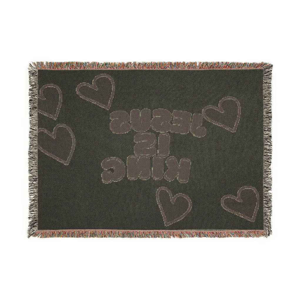 Woven Blanket - JESUS IS KING Eco Friendly Blanket