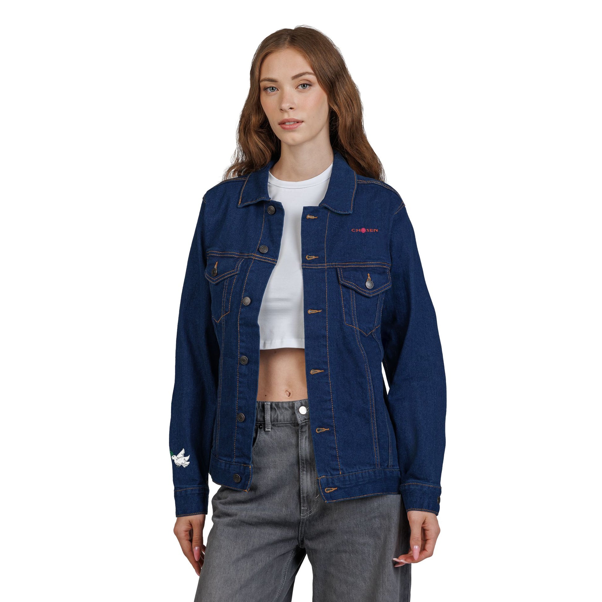 Embroidered Denim Jacket - CHOSEN by GOD