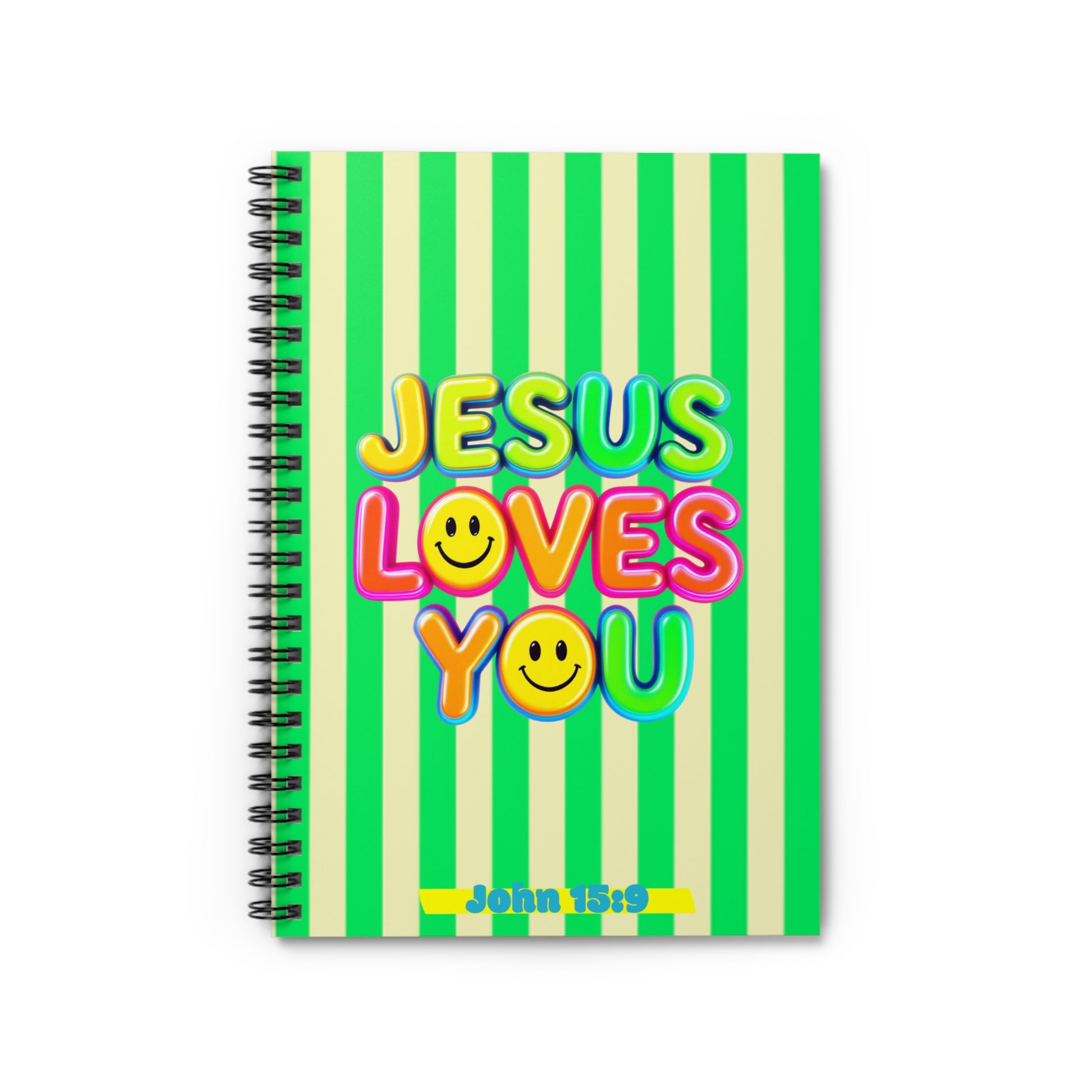 Spiral Notebook - Ruled Line with 'Jesus Loves You' Design