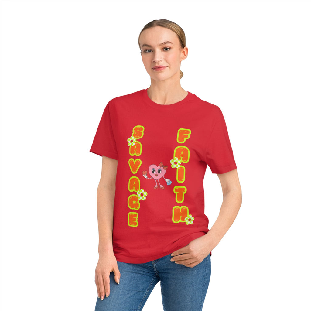 T-Shirt with 'Savage Faith in God' Design