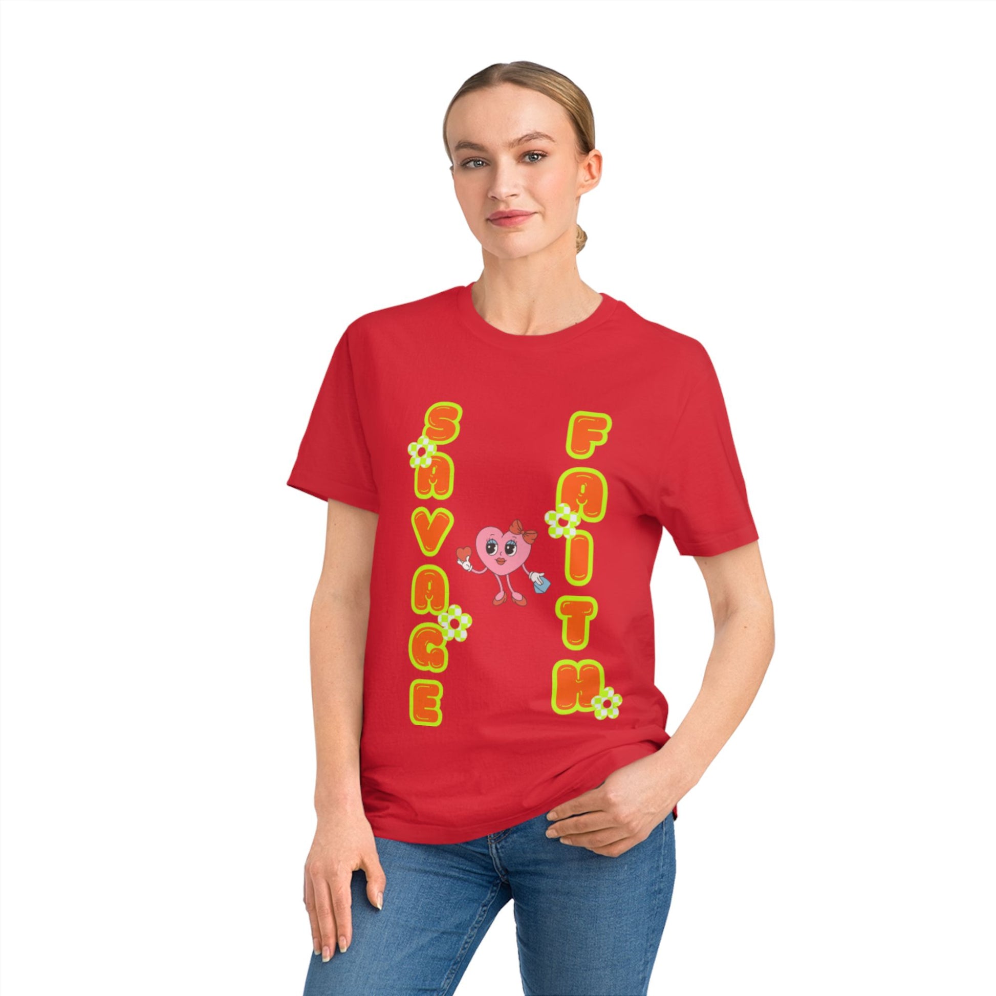T-Shirt with 'Savage Faith in God' Design