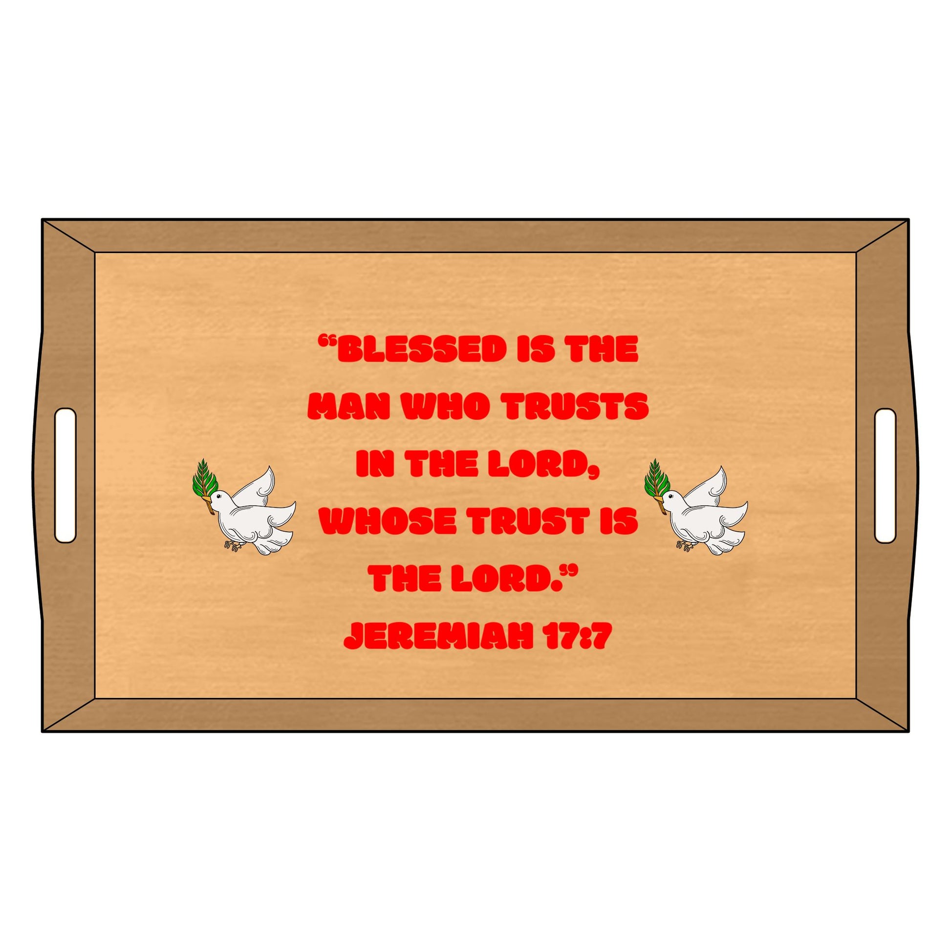 Serving Tray - Blessed Engraved Bamboo Tray for Kitchen Decor and Entertaining