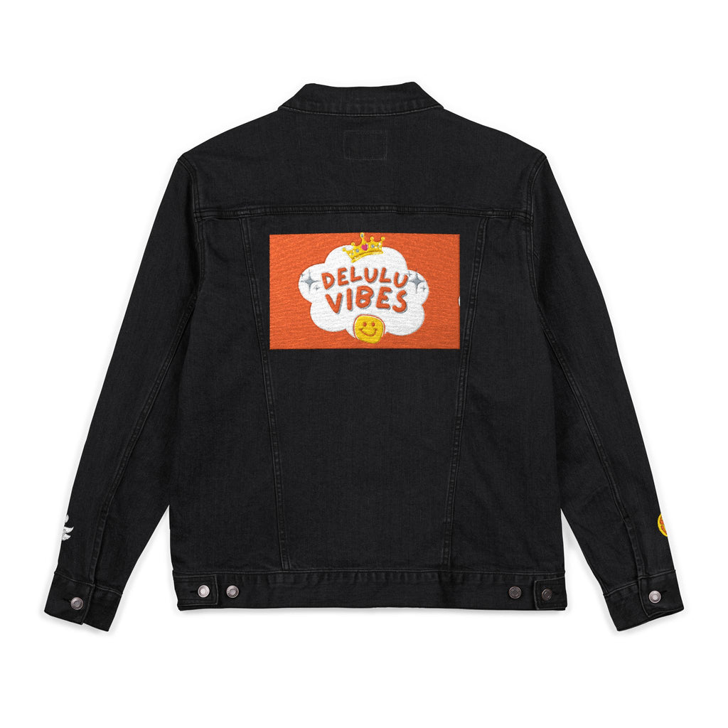 Unisex Denim Jacket (Embroidered with dELULU vIbEs in GOD)