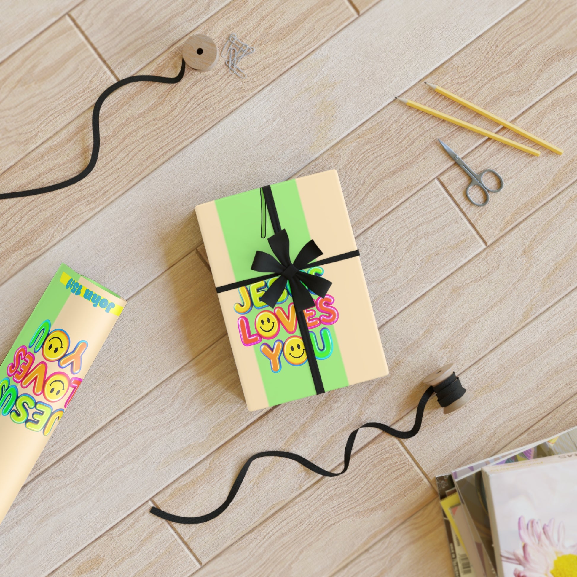 Wrapping Paper Roll - JESUS LOVES YOU Design