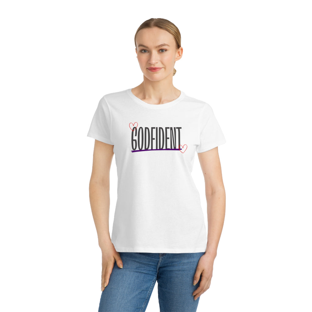 Organic T-Shirt for Women - 'GODFIDENT' Inspirational Design