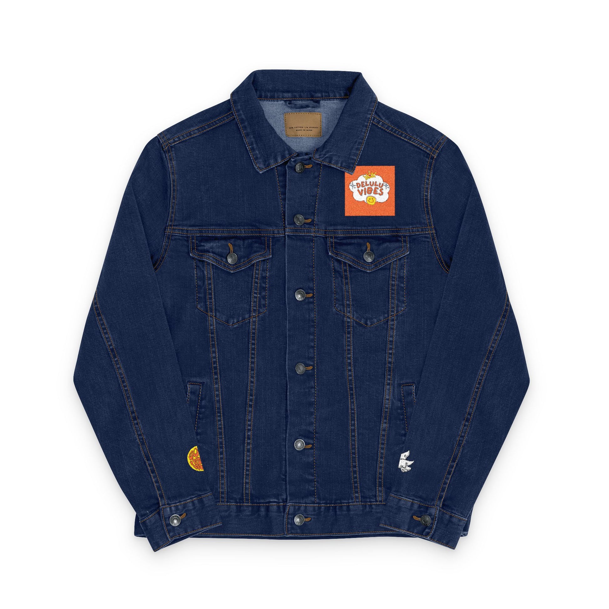 Unisex Denim Jacket (Embroidered with dELULU vIbEs in GOD)