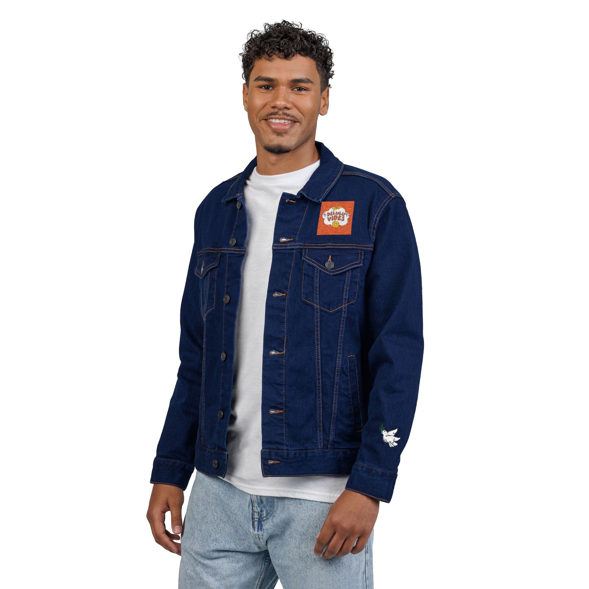 Unisex Denim Jacket (Embroidered with dELULU vIbEs in GOD)